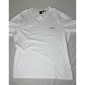 BOSS‎ Hugo Boss Men's White 100% Cotton Logo T-Shirt Size 3XL XXXL